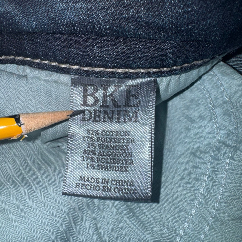 BKE Alec Straight Leg Jeans Dark wash Blue Wiskered Waist 34R/31 Inseam - Picture 11 of 13